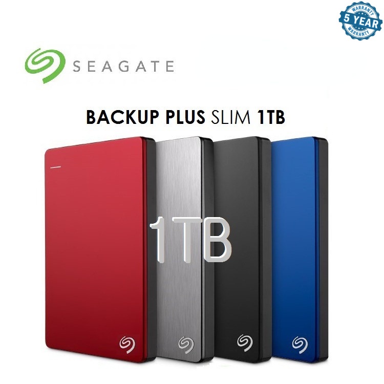Seagate Backup Plus Slim 1TB Portable Hard Drive 2TB