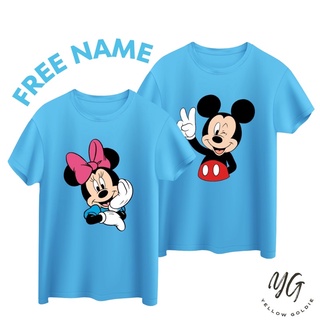 [S-5XL]เสื้อยืด พิมพ์ลาย COUPLE MICKEY MINNIE สําหรับครอบครัว และเด็ก และผู้ใหญ่