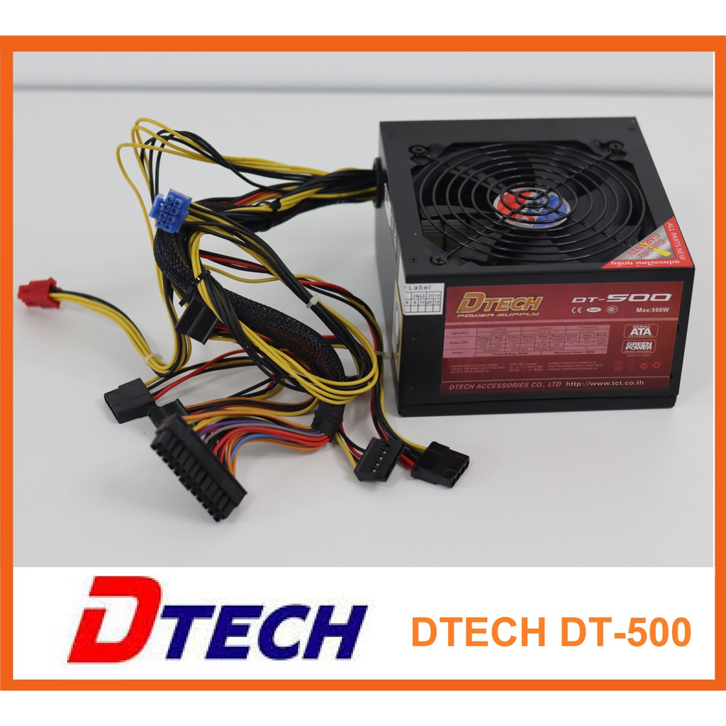 DTECH DT-500 DTECH พาวเวอร์ซัพพลาย 500W รุ่น DT-500 (สีดำ) Second hand มือสอง