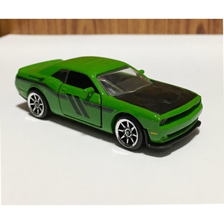 Majorette Dodge Challenger SRT Hellcat - Black Hood - Green Color /Wheels 8S /scale 1/66 (3 inches) no Package