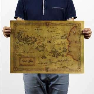 Narnia Treasure Map Vintage Wall Chart Home Bar Decor Kraft Paper Retro Poster