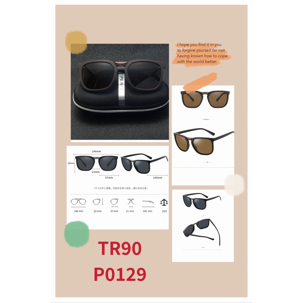 แถมกล่อง+เชือก PERFE แว่นตากันแดด ของแท้ แว่นกันแดด สินค้าส่งจากไทย TR90 RERFE diy2564 ราคา ถูกที่สุด ดีลบีเคเค แกลเลอรีภาพที่ 8
