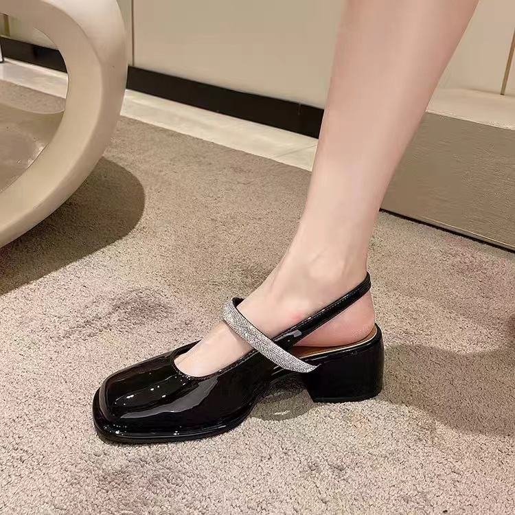 🔥พร้อมส่งจากไทย🔥TX342 รองเท้าส้มสุง รองเท้ารัดส้นสไตล์อังกฤษ น่ารักละมุน มรี่เจนส้นเดี่ยวหนังนิ