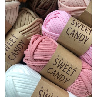 ไหมผ้ายืด T-Shirt Yarn/ ไหมพรมผ้ายืด Sweet Candy/Cloud Candy 100 กรัม