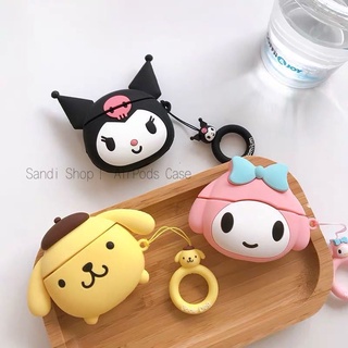 INPODS เคสหูฟังบลูทูธไร้สาย ซิลิโคนนิ่ม กันหล่น ลายการ์ตูน Melody Kuromi น่ารัก สําหรับ AirPods 1 2 3 Pro 12 gen2 3
