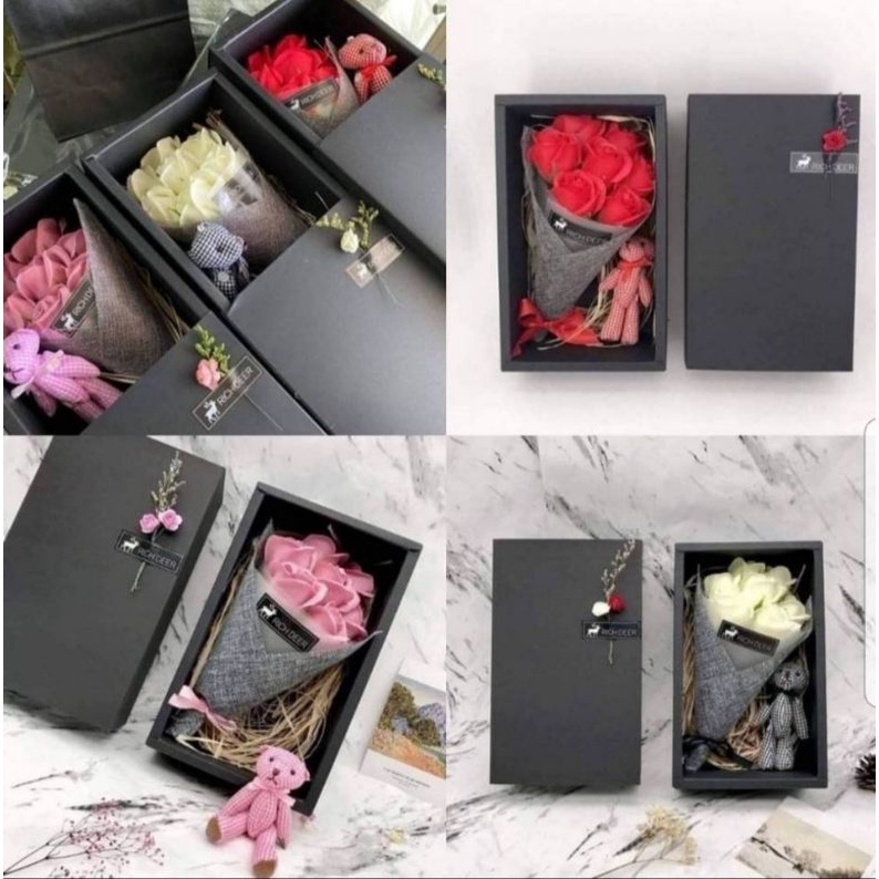 แถมฟรี valentine card ของขวัญวาเลนไทน์ set valentine & bear ดอกไม้ ฟรี valentine card พร้อมตุ๊กตาหมี