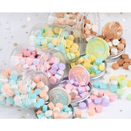 เม็ดครั่ง เม็ดขี้ผึ้ง สำหรับตราประทับครั่ง กระปุกละ 160-170 เม็ด sealing wax (พร้อมส่งจากไทย) ราคา ถูกที่สุด ดีลบีเคเค