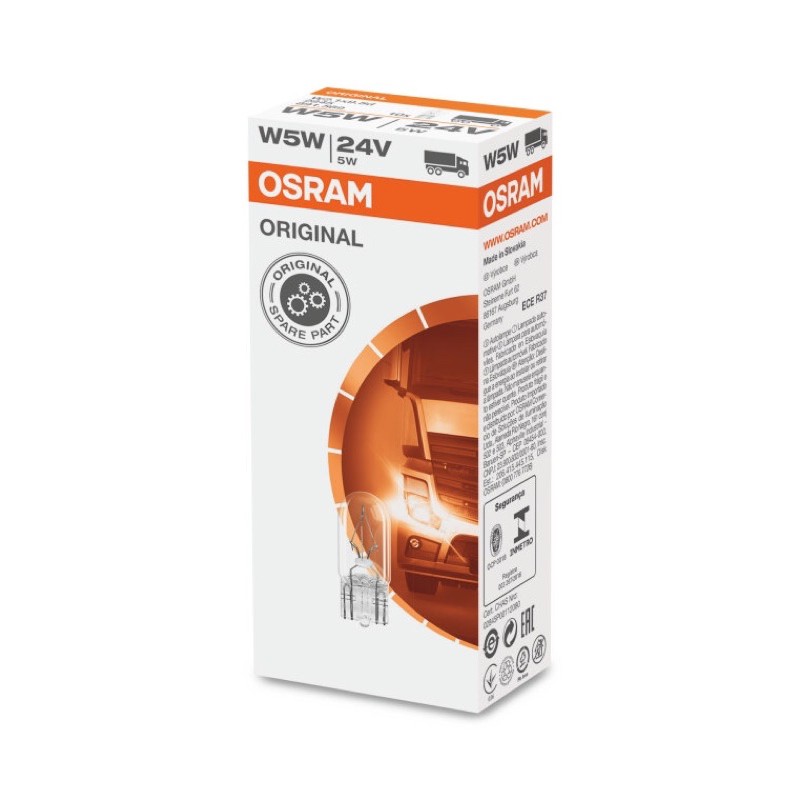หลอดเสียบ หลอดไฟหรี่ OSRAM T10 24V 5W w5w (2845)