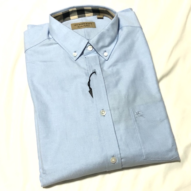 เสื้อเชิ้ตชาย แบรนด์Burberry สีฟ้า