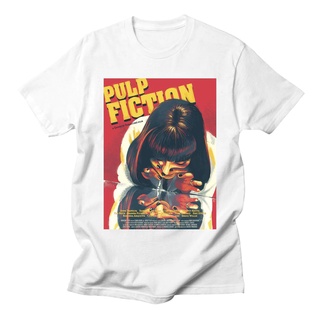 เสื้อยืดผ้าฝ้าย พิมพ์ลายภาพยนตร์ Mia Wallace Pulp Fiction Quentin Tarantino สไตล์ฮาราจูกุ สําหรับผู้ชาย DFS32ER9548