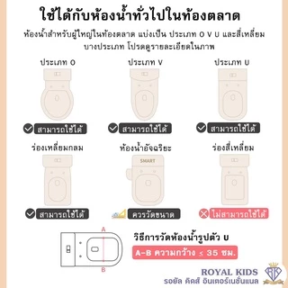 N0023(พร้อมส่ง)ฝารองชักโครกเด็กรุ่นมงกุฎ กระโถนเด็กฝึกขับถ่าย ที่รองชักโครกเด็ก ลายตัวการ์ตูน สีสันสดใสน่ารัก