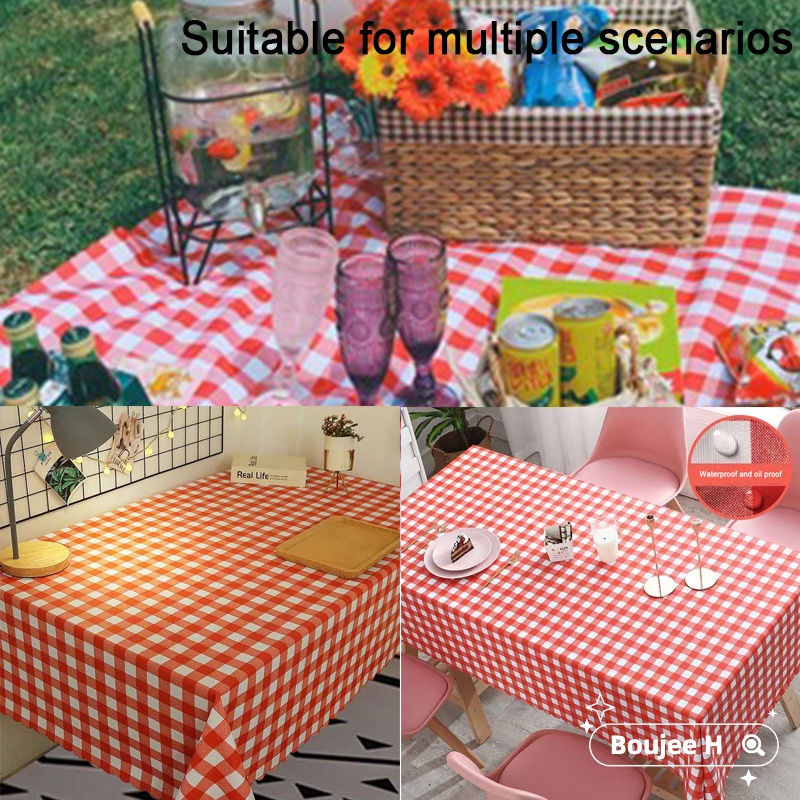 ผ้าคลุมโต๊ะ ผ้าปูโต๊ะพลาสติก กันน้ํา ขนาด 160*160 ซม. สีแดง สําหรับปิกนิก บาร์บีคิว งานแต่งงาน ปาร์ตี้ กลางแจ้ง 1 ชิ้น