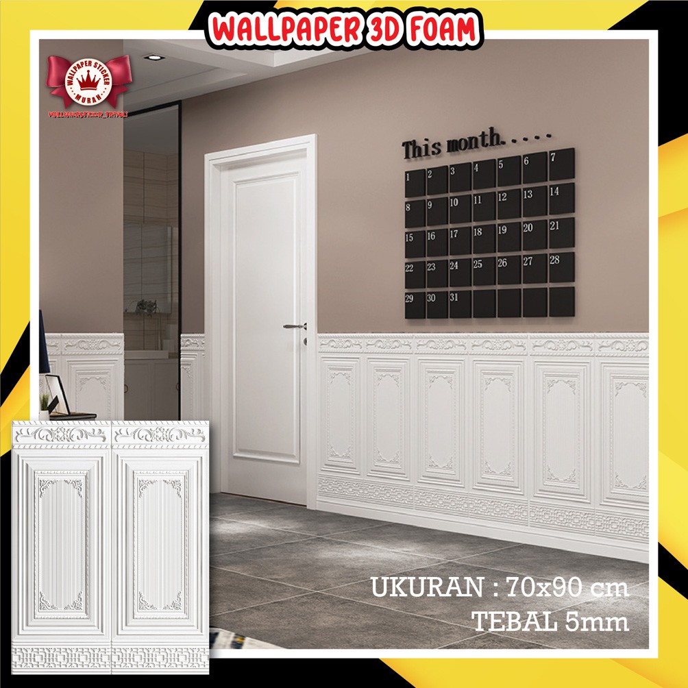 3D FOAM WALLPAPER BEDROOM WALLPAPER LIVING ROOM WALLPAPER MOULDING FRAME MOTIF