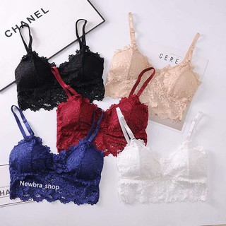 new bra(พร้อมส่ง/ใหม่#b10)บราสายเดี่ยวบราลูกไม้ปรับสายได้ งานสวยเนื้อผ้าดี