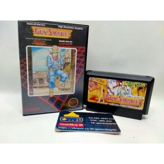 ตลับเกม Gun Smoke เกมจากFamicom Disk System Export สู่ Famicom Nintendo และ Family Computer เกมแนวคาบอยถือปืนยิง