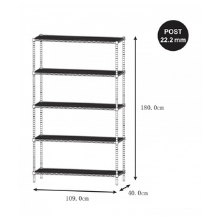 HAWDD ชั้นวางของเหล็ก 5 ชั้น ARK-7966021ขนาด 40x109x180ซม. สีเทา