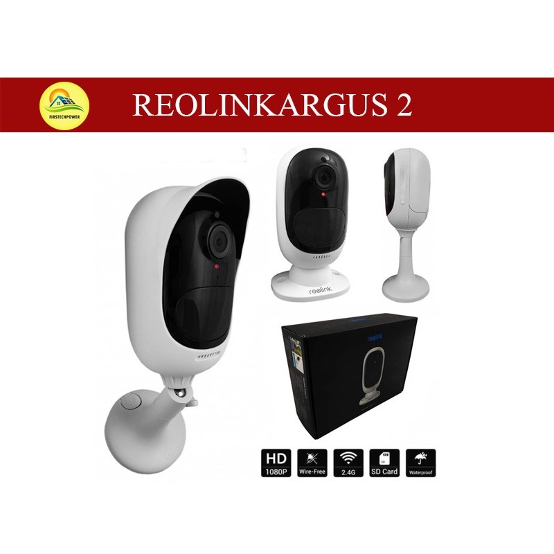 Reolink Argus 2 WiFi กล้องแบตเตอรี่แบบชาร์จไฟได้ IP กล้อง 1080P Full HD