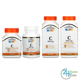 [ พร้อมส่ง] ขวดเล็ก / ใหญ่ 21st Century  Vitamin C  500 / 1,000 mg  - วิตามิน ซี เสริมภูมิต้านทาน