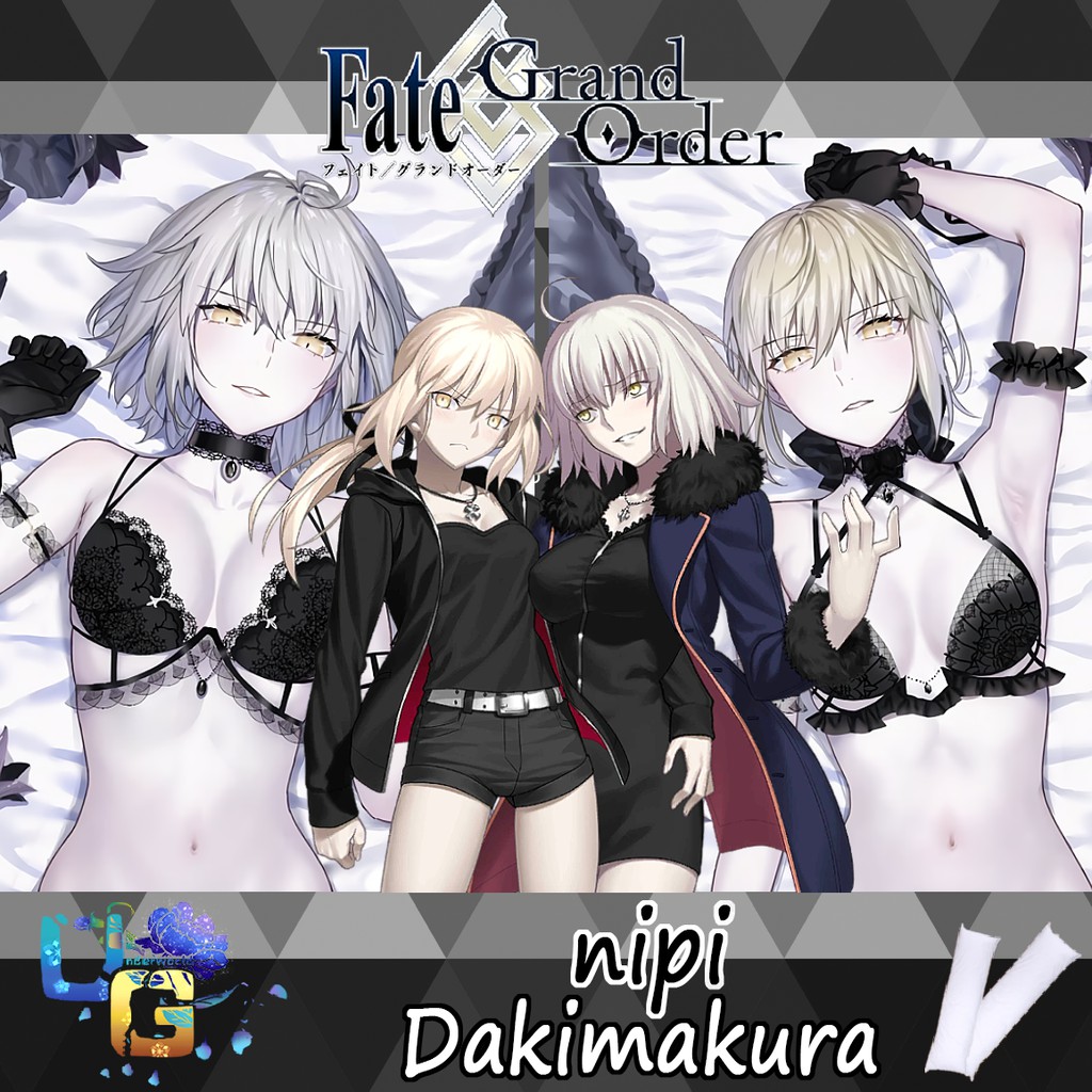 Fgo nipi Jeanne Alter & Altria Alter Dakimakura ปลอกหมอน / Fate Grand Order / Walter & Saber Alter /