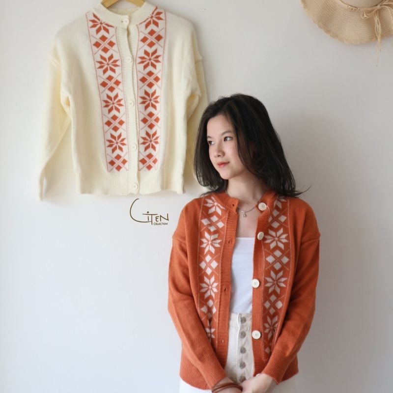 DIAMOND ICE CARDI เกาหลี CARDIGAN SWEATHER เกาหลีผู้หญิง SWETER PREMIUM KNITTED MATERIAL