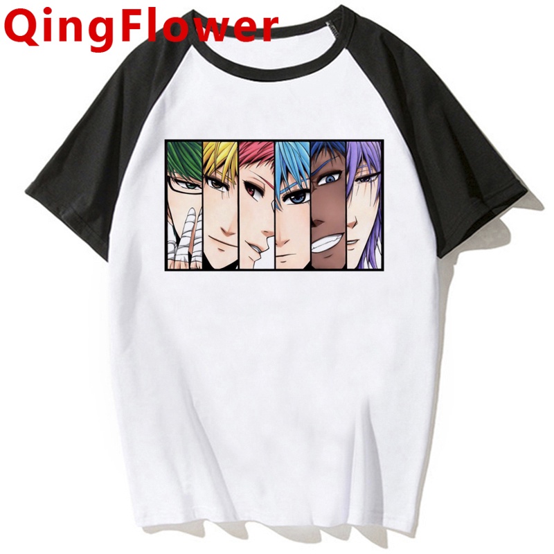 เสื้อยืดลําลอง แขนสั้น พิมพ์ลายการ์ตูนอนิเมะ Haikyuu Funny Eyes Kuroko No Basket สไตล์ฮิปฮอป แฟชั่นฤดูร้อน สําหรับผู้ชาย