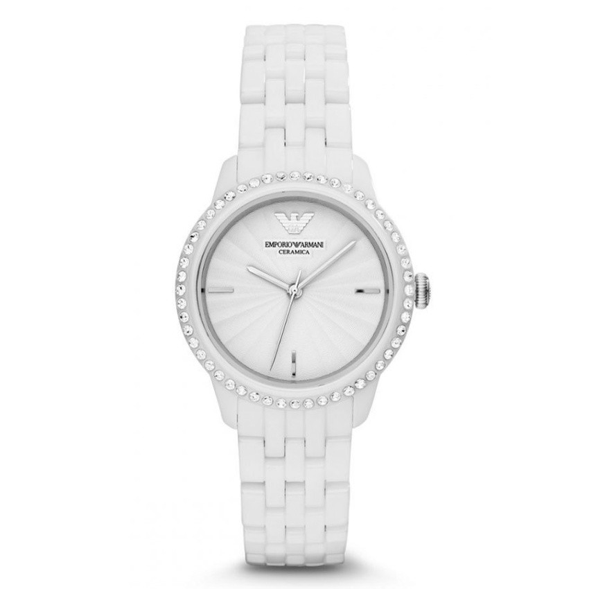 Emporio Armani นาฬิกาผู้หญิง สีขาว สายสเเตนเลส รุ่น AR1477