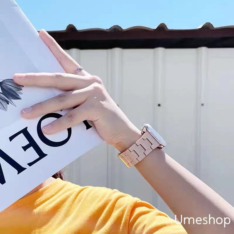 สาย สายลูกปัดเรซินโซ่ใสของ Watch สุดฮิต สาย watch11/10/8/7/1/2/3/4/5/6 SE 38/40/42/44/41/45มม สายนาฬิกา smart watch
