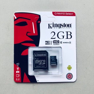 การ์ดหน่วยความจำคิงส์ตัน Kingston Micro SD card Memory Card 2GB กล้อง/ โทรศัพท์มือถือ