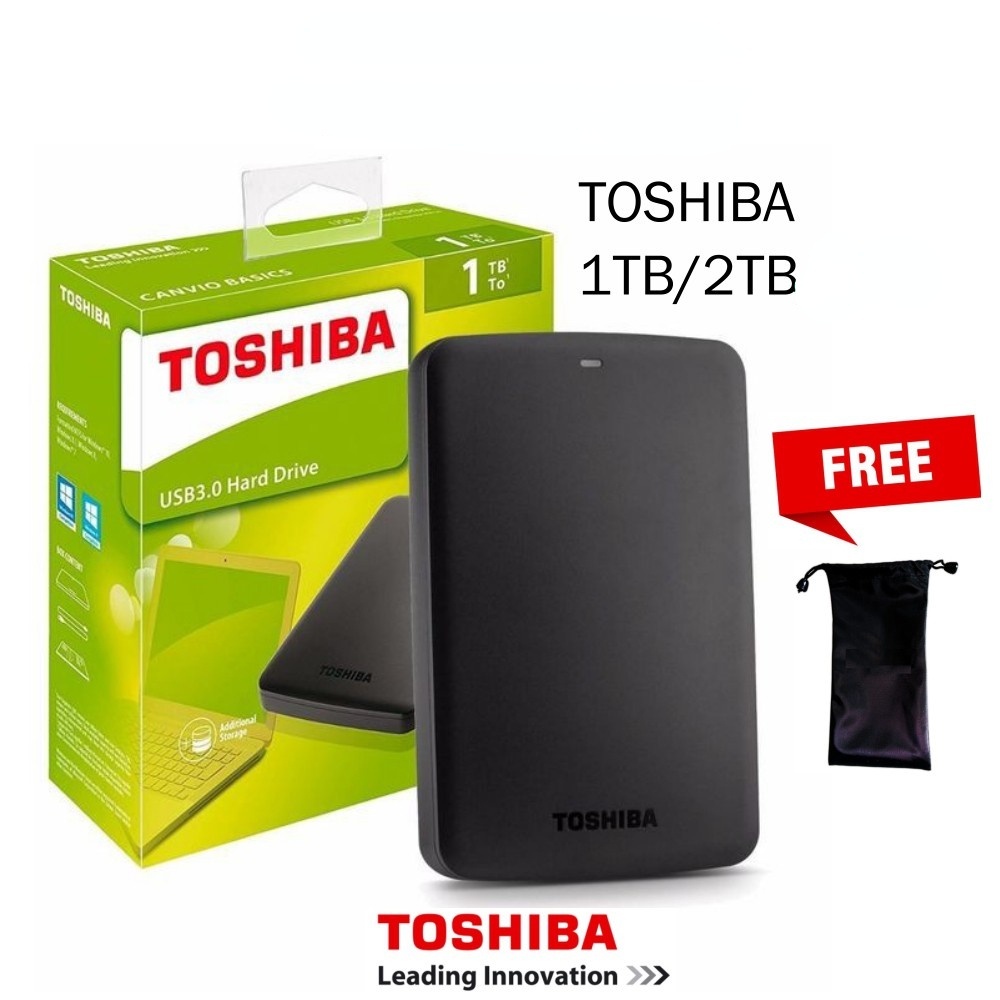 Toshiba Canvio Basics ของแท้/Ready 500GB 1TB 2TB Portable USB 3.0 External Hard Disk