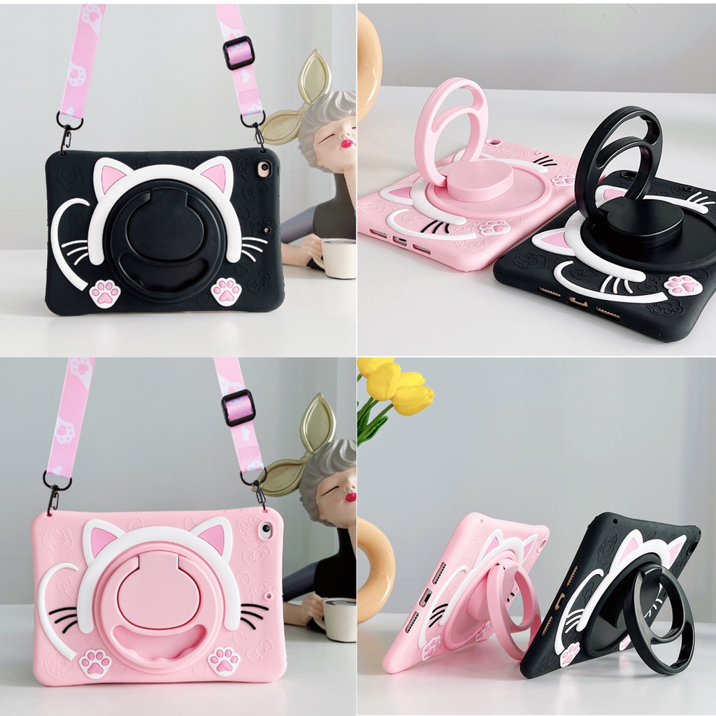 เคส Cute Cat Samsung Tab A9+, A9 Plus 11 inch, A8 10.5, A7 10.4 2020, A7 Lite 8.7, Tab A 8.0 2019 T2