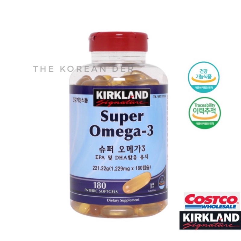 [พร้อมส่ง] KIRKLAND Super Omega-3 EPA DHA 1229mg 180 เม็ด