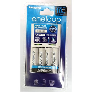 ชุดชาร์จ Panasonic Eneloop Basic พร้อมถ่านชาร์จ AA 4 ก้อน ของแท้ประกัน 1 ปี