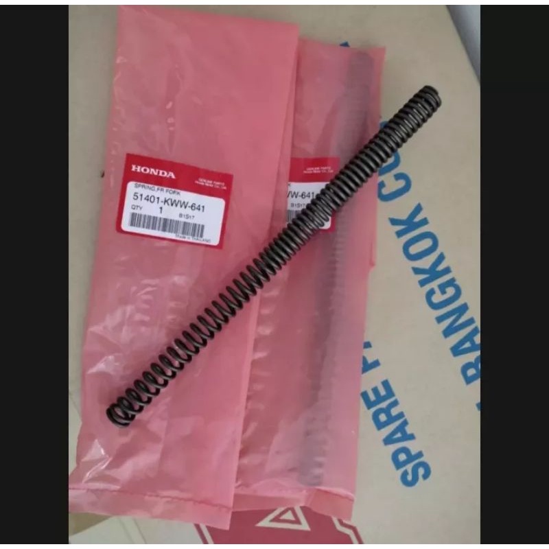 สปริงโช๊คหน้า honda เวฟ110ไอ WAVE110i แท้เบิกศูนย์(51401-KWW-641)ราคาต่อคู่
