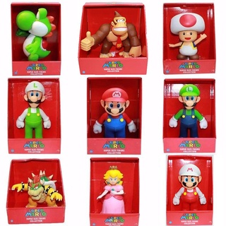 ของเล่นฟิกเกอร์ Super Mario Bros Yoshi Luigi Koopa Bowser Toad PVC ขนาด 23 ซม. พร้อมกล่อง ส่งฟรี