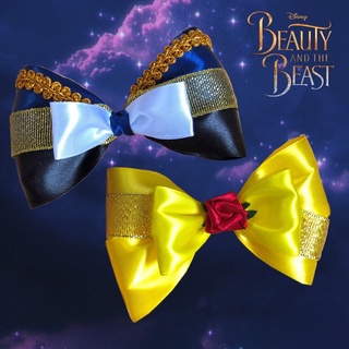 กิ๊บติดผม beauty and the beast💛 โบว์ติดผมดิสนีย์ กิ๊บติดผมเด็ก โบว์น่ารัก โบว์เจ้าหญิง