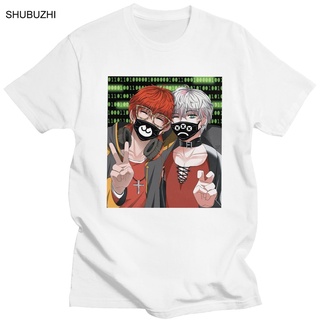 ชุดเซ็ต 2 ชิ้น - ชาย Mystic Messenger เสื้อยืดแขนสั้นผ้าฝ้าย Tshirt ลําลองนวนิยายเกม 707 และไม่ทราบ