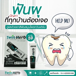 [พร้อมส่ง] ยาสีฟันทวินเฮิร์บ 10 หลอด (หลอดเล็ก 20 กรัม)