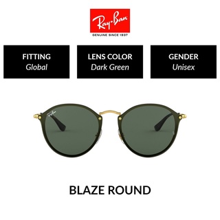 Ray-ban เสื้อเบลซ ทรงกลม | Rb3574n 001/71 แว่นตากันแดด เหมาะกับทุกเพศ ขนาด 59 มม.