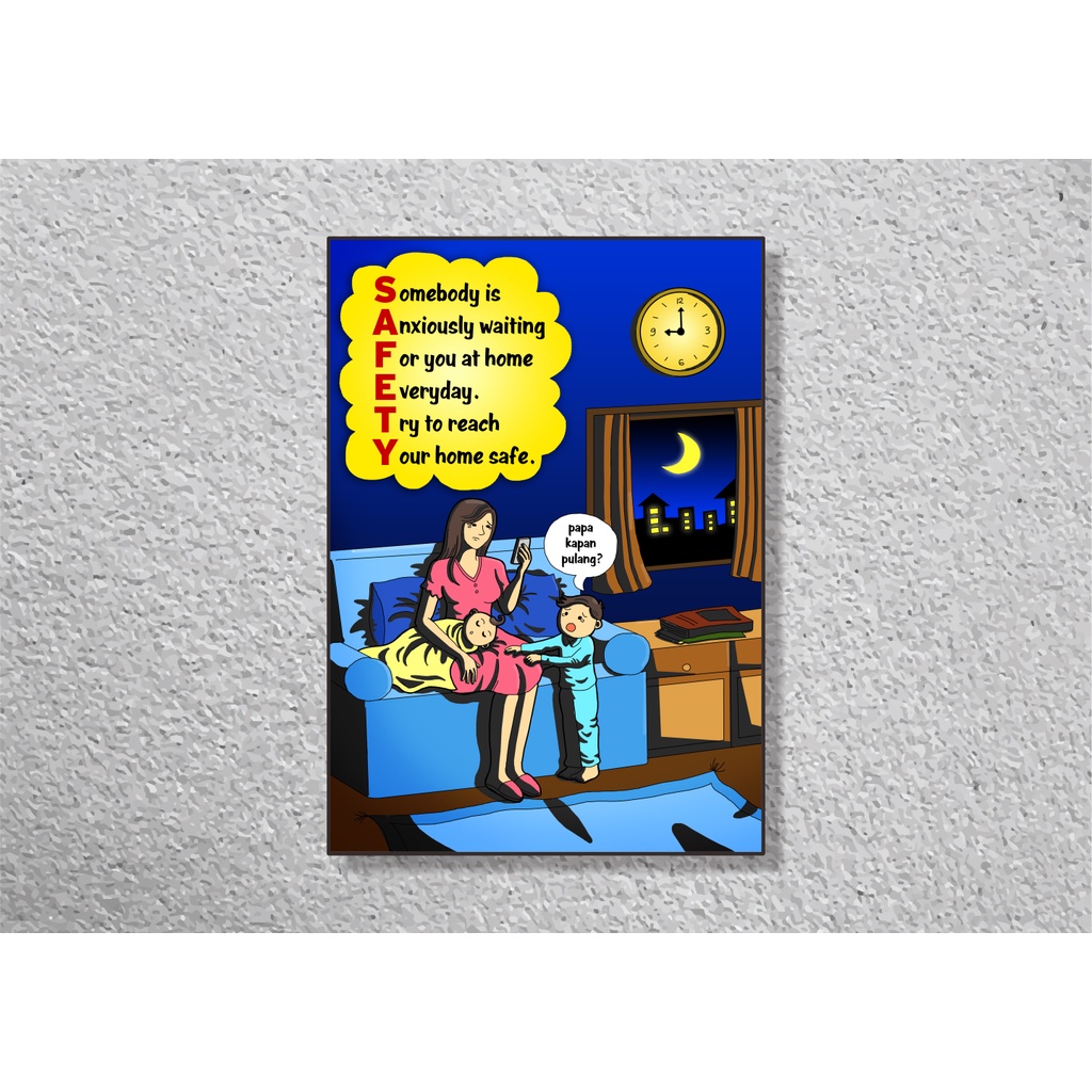 SP285 Poster K3 Safety A2 Picture Frame - SAFETY Papa Kuran go home