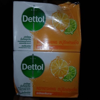 Dettol Soap Refreshing Orange 65 g x 4 เดทตอล สบู่รีเฟรชชิ่ง 65 ก