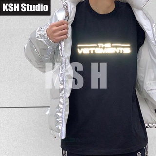 2021ss Vetements T-shirt 2021 spring and summer VTM 3M reflective logo men and women with the same short-sleeved ins tid