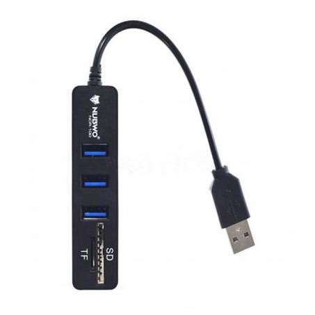 USB HUB (ยูเอสบีฮับ) NUBWO (NCR-100) Hub 3 Ports + 1Card Reader SD, TF (มี 2 สี WHITE | BLACK) ประกัน 1 ปี *ของแท้*