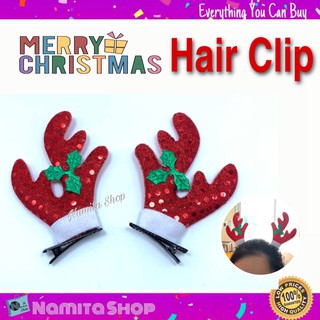 Christmas Hair Clip กิ๊บติดผม กิ๊ปติดผม ธีมคริสมาสต์ ดีไซน์น่ารัก แพ็ค 2 ชิ้น