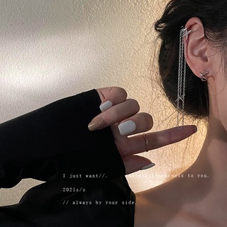 Star tassel ear bone clipsen series small fresh long thin ear studs simple and versatile personality earrings temperamen