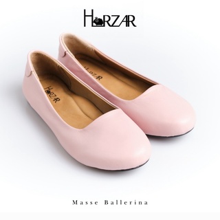 ส่งฟรี!! Horzar รองเท้าหนังแกะ ส้นแบน ทรงบัลเล่ต์ รุ่น Masse Ballerina สี Rose Quartz/Black ส่งฟรี