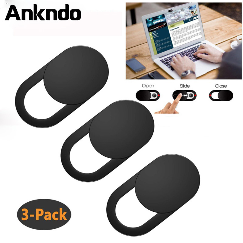 [แพ็คละ 3] Ankndo ตัวป้องกันสไลด์เว็บแคมสำหรับคอมพิวเตอร์แล็ปท็อป, แท็บเล็ตพีซี, จุดสะท้อน, ฝาครอบกล้องสากล