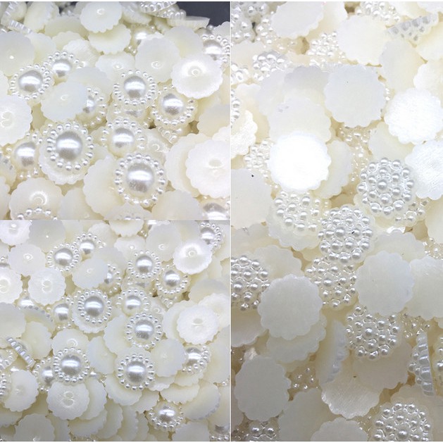 งาช้าง DIY 50 ชิ้น รูปร่างเหมือนไข่มุก สำหรับทำเครื่องประดับ