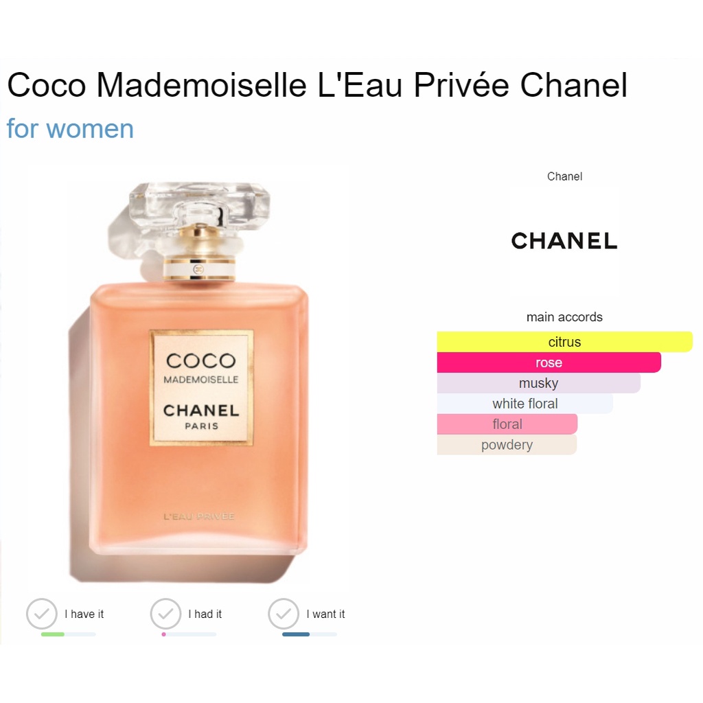 ของขวัญให้เมีย น้ำหอมแท้ แบ่งขายน้ำหอมแท้ Chanel Coco Mademoiselle L'Eau Privee แท้ 100%