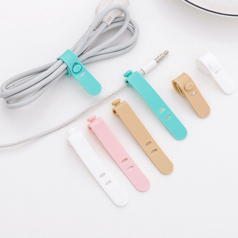 คลิปซิลิโคน สําหรับจัดเก็บสายหูฟัง สายเคเบิ้ล USB 8 ชิ้น ต่อล็อต