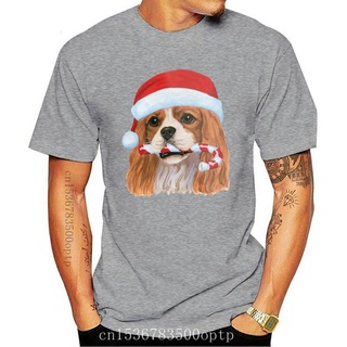 ขายดี เสื้อยืดแขนสั้นลําลอง พิมพ์ลายสีน้ํา คริสต์มาส King Charles Spaniel PGfide98KHdcif54